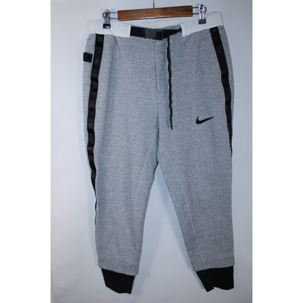 Nike x Sacai Men's Medium Heathered Gray Belted Joggers Sweatpants